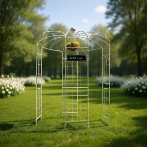 Arco de Jardín de Hierro de 81.3'' de Diámetro x 114.2'' de Altura, Pérgola Metálica en Forma de Jaula de Pájaros para Bodas y Uso en Exteriores - Product Image 2