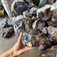 Vente en gros de pierres semi-précieuses originales Sakura de grande taille, agate noire brute naturelle, cristaux bruts, pierres précieuses pour la décoration