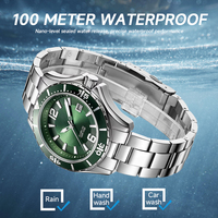 Montre de plongée pour homme en acier inoxydable avec cristal saphir, étanche 10 ATM, mouvement Miyota à quartz, logo personnalisé OEM, luxe, haute qualité