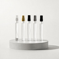 Flacon pulvérisateur en verre 10 ml, flacon d'échantillon de parfum vide, atomiseur à fine brume, rechargeable, flacon testeur mince, emballage cosmétique