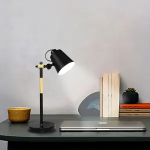 SML LED 나무 책상 램프 3 색 모드 침대 옆 사무실 기숙사 용 조도 조절이 가능한 독서 등 유연한 암 테이블 램프