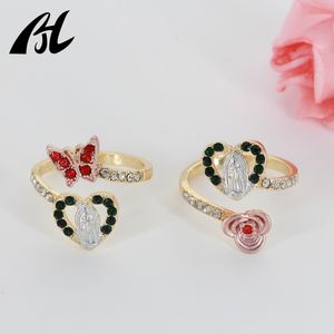 Date Rosa Virgencita Bague En Forme <span class=keywords><strong>De</strong></span> Coeur 3 Tons Fine Qualité Or À <span class=keywords><strong>La</strong></span> Mode Vierge <span class=keywords><strong>de</strong></span> <span class=keywords><strong>Guadalupe</strong></span> Bijoux <span class=keywords><strong>De</strong></span> Fiançailles - Product Image 3