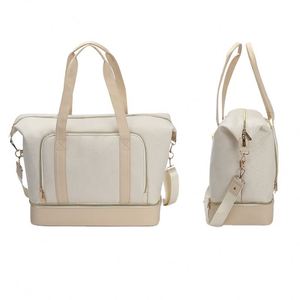 Bolsa de lona impermeable de nailon con logotipo personalizado de fábrica BSCI, organizador de viaje, bolsa de lona de fin de semana para mujer - Product Image 1