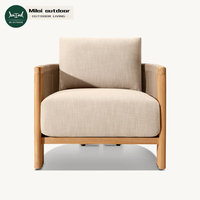 Ensemble de jardin d'hôtel, mobilier d'extérieur en teck moderne, canapé de patio imperméable, ensemble de canapé de jardin de luxe, meubles d'extérieur de luxe