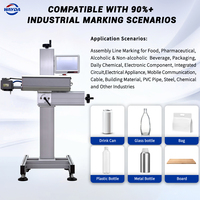 Encodeur de gravure laser UV CO2 industriel à fibre optique volante avec autofocus pour ligne de production en ligne de tuyaux PVC, PPR, câbles, métaux et non-métaux