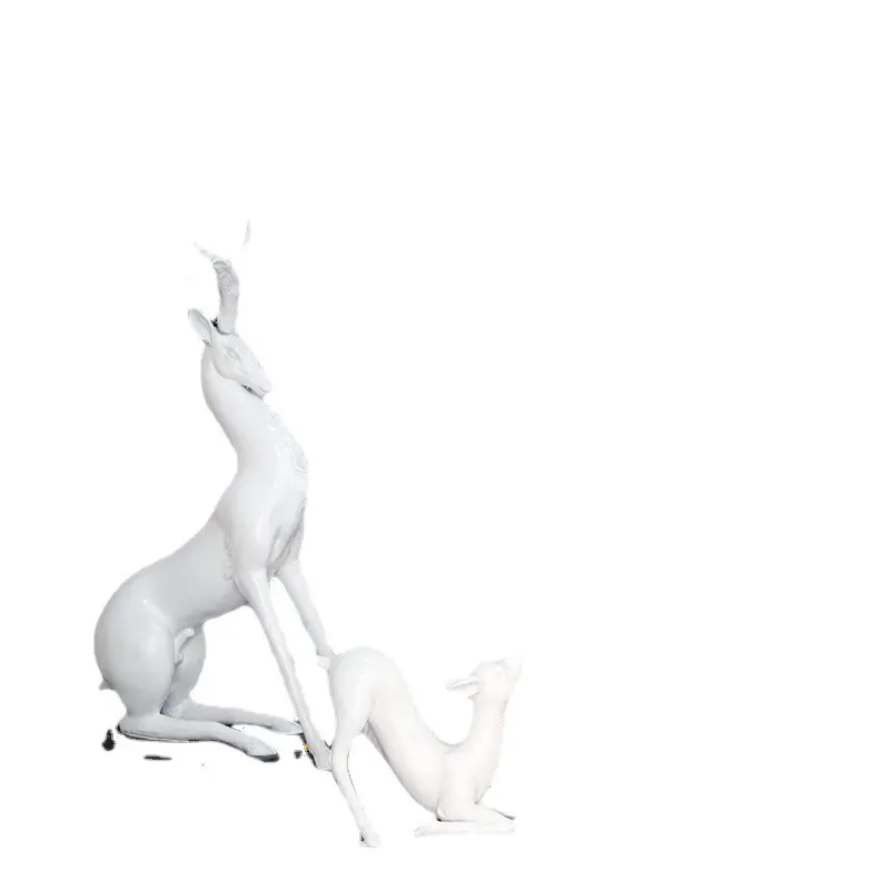 卸売漫画シミュレーションこどもの日大彫刻アート抽象鹿大樹脂動物庭の装飾
