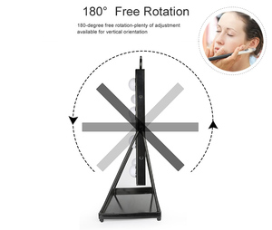 Dimmable LED cảm ứng thông minh điều khiển máy tính để bàn Vanity mỹ phẩm gương 3 màu 9 bóng đèn kim loại khung kính lúp cá nhân vuông - Product Image 4