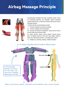 מכשיר לחץ אוויר מקצועי לטיפול לימפטי עם 44 תאי אוויר - Product Image 3