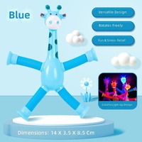 Jouet girafe extensible à ventouse de dessin animé avec cou télescopique pour enfants - Cadeaux interactifs anti-stress