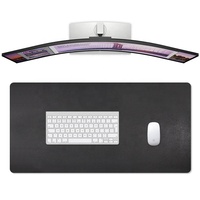 Tapis de Souris de Bureau en Cuir PU Double Face Imperméable en Similicuir Chamois, Tapis d'Écriture Ergonomique pour Gaming avec Repose-Poignet Antidérapant et Durable pour Bureau et Maison