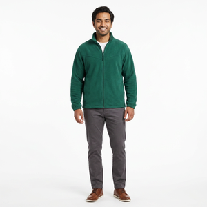 Wholesale Custom Zip Stand Collar Winter Wool <b>Sherpa</b> Berber Fleece Jacket for Men Eco-friendly Polar Fleece Outdoor Fleece Fit - Product Image 1