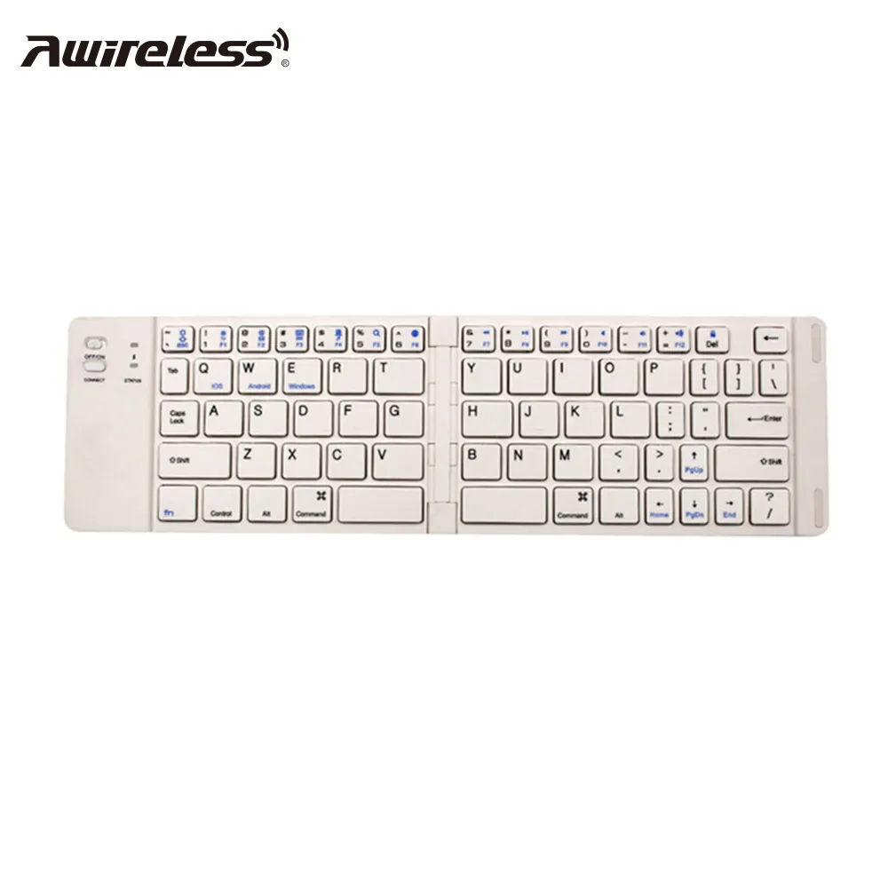 supply high quality key board mini X scissor portable foldable wireless bluetooth keyboard
