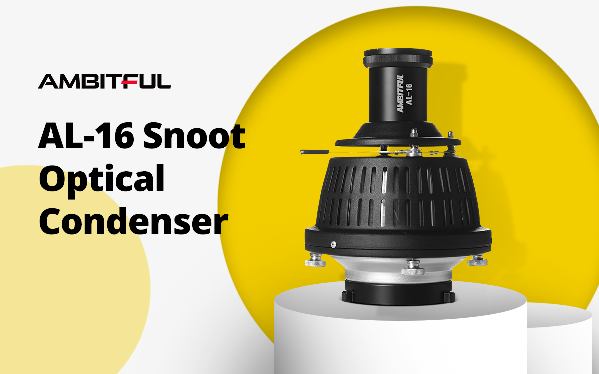 AMBITFUL AL-16 Focalize Conical Snoot Optical Condenser Art Special Effects Shaped Beam Light Cylinder with Shape and Color Gel