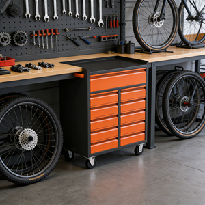 Chariot à outils en acier à 11 tiroirs, armoire d'atelier roulante, rangement modulaire pour <span class=keywords><strong>garage</strong></span> - Product Image 1