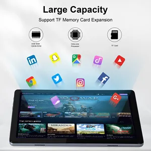 Veidoo Tablette PC 10 pouces WIFI 6 Android 13 Octa Core 8 Go de RAM 128 Go de ROM TF 512 double caméra 5000 mAh