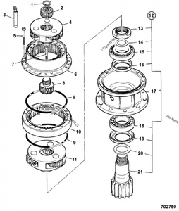 Réducteur de rotation automatique pour excavatrice JS260 JS240, pièce de rechange 05/202200, compatible JCB240 JS260-Auto Gear - Product Image 1