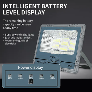 40W 60W 100W 200W năng lượng mặt trời ngoài trời đèn Đèn pha điều khiển ánh sáng IP67 không thấm nước năng lượng mặt trời dẫn ánh sáng lũ ngoài trời - Product Image 4