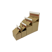 Maßgeschneiderter Wellpappe-Karton mit Selbstklebeverschluss, Reißstreifen, Versand- und Logistikverpackung, Schaumstoff, Leicht Aufreißbarer Klebeverschluss für Postsendungen