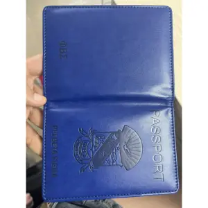 PU matériel haute qualité bleu Phi Beta Sigma cuir fraternité porte-passeport housse pour sororité passeport couverture