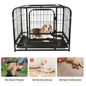 Vente en gros de chenil pliable intérieur/extérieur pour chiens Cage tubulaire en métal robuste noire Cages pour animaux de compagnie à vendre moderne pour chiens - Product Image 4