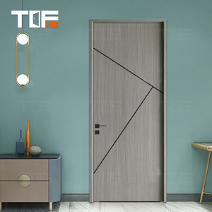 Moderno francés MDF PVC 8 pies oculto precolgado acero aluminio vidrio Interior secreto puertas de madera para casas con marcos - Product Image 5