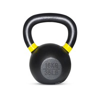 Kettlebell de musculation gravé KG/LB 4kg/16kg/20kg/48kg, logo personnalisé OEM, en acier ZJFIT P-69 noir, durable et universel pour le yoga et le fitness