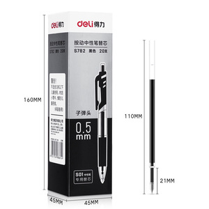 Deli S782 <b>Pen</b> <b>Refill</b> 0.5Mm Bullet Tip Black For Office School Use - Product Image 3