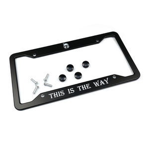 Couvercle de cadre de plaque d'immatriculation de support de plaque de voiture en plastique noir imperméable réutilisable imprimé de logo personnalisé pour la taille américaine standard - Product Image 2