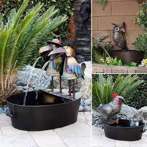 <span class=keywords><strong>Fuente</strong></span> Decorativa para Jardín, Adorno de Resina con Forma de <span class=keywords><strong>Gallo</strong></span>, Cuervo y Búho, <span class=keywords><strong>Fuente</strong></span> de Agua Corriente, Nuevos Adornos de Jardín para Exteriores - Product Image 3