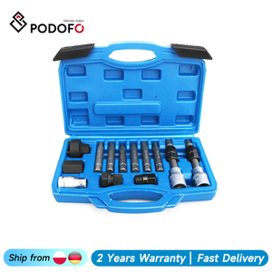 Podofo 13Pcs Alternator Freewheel Pulley <b>Removal</b> Socket Spline Star Bit Tool Set for BMW Mercedes Ford Renault VAG Wholesale - Product Image 1