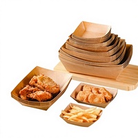 Boîte jetable en papier kraft, forme bateau, ouverte, imperméable et résistante à l'huile, avec film de protection, pour nuggets de poulet, frites et ailes de poulet rôties