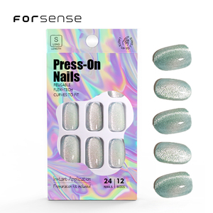 Oeil de chat brillant presse sur les <span class=keywords><strong>ongles</strong></span> court rond aimant <span class=keywords><strong>faux</strong></span> ongle magnétique gros paillettes holographique <span class=keywords><strong>faux</strong></span> <span class=keywords><strong>ongles</strong></span> art 3d conception personnalisée - Product Image 2