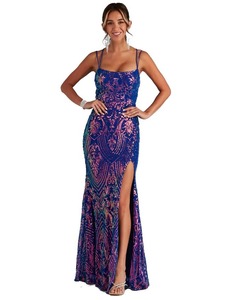 Vestido de noche largo con lentejuelas y hombros descubiertos, estilo europeo y americano, con elegante abertura para banquetes y fiestas de mujer. - Product Image 5