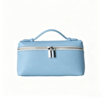 Grande trousse de maquillage imperméable en cuir PU avec fermeture éclair, organiseur de voyage portable pour femmes, accessoires de toilette pour femmes