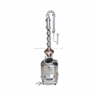 Kit de Distillation d'Alcool Portable Mini - Matériel de Cuisson en Acier Inoxydable - Colonne de Reflux à Dôme en Cuivre Multi-Fenêtres - Capacité de 10 à 2000 L