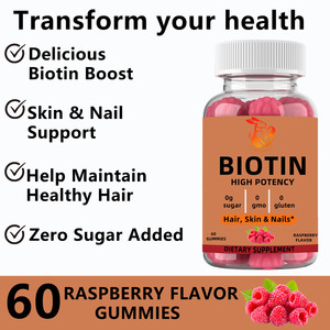 Gummies de biotine à marque privée avec biotine sodique pour la santé des cheveux – Compléments sains sans sucre ajouté - Product Image 3