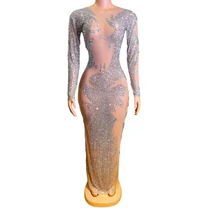 NOCANCE novance 2023 new product scoop neck dazzling diamonds party dress maxi ball gown for birthday party events activities