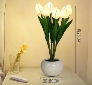 Desk Light Romantic Home Decor Rechargeable 5V Battery Lamp Bedroom 2026 New LED <strong>Tulip</strong> <strong>Table</strong> Bedside Night Simulation Flower 32 - Product Image 5