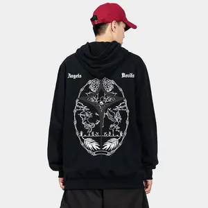 Fall/Winter 2024 new American retro Angel four awns Star printed hoodie men's street loose heavy sweater