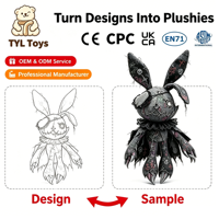 Lapin en peluche gothique foncé personnalisé
