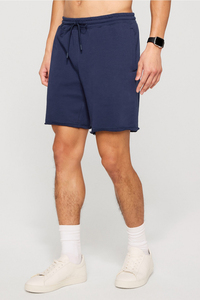 Shorts décontractés pour hommes en coton et polyester <span class=keywords><strong>bleu</strong></span>, coupe ample, avec logo personnalisé, en tissu molletonné doux, vente en gros fabricant - Product Image 2