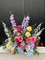 Fleurs artificielles roses, rose poudré, rose vin, fleurs de chemin de table, fleurs de table, centre de table floral, boule de fleurs, arche florale