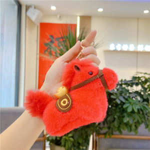 ตุ๊กตาม้า 3 มิติ ขนาดเล็ก ขายส่ง ของเล่นตุ๊กตาขนนุ่มรูปม้า จี้ห้อยกระเป๋า พวงกุญแจตุ๊กตาขนนุ่ม - Product Image 4