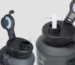 2000ml Collapsible Food Grade Silicone Plastic Water Jug With Handle Carry Strap <b>Large</b> Capacity Foldable Bottle Custom Logo - Product Image 2