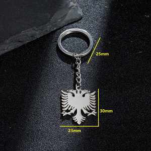 Porte-clés Pendentif Aigle Albanais en Acier Inoxydable, Inaltérable, Tendance, Polyvalent, pour Hommes et Femmes, pour Sac de Voiture, Idéal Cadeau - Product Image 3
