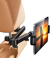 Support de tablette pour appuie-tête de voiture avec bras d'extension réglable - Compatible avec les appareils de 4,7 à 13 pouces, support pour siège arrière pour enfants