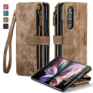 CaseMe custodia a portafoglio in pelle 3 in 1 per <span class=keywords><strong>Samsung</strong></span> <span class=keywords><strong>Galaxy</strong></span> Z Fold 3 5G borsa per telefono multifunzionale di lusso con cinturino da polso - Product Image 1