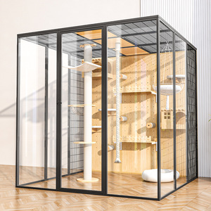 <span class=keywords><strong>Cage</strong></span> pour animaux de compagnie portable multi-niveaux en aluminium, design moderne, avec un espace extra large et confortable pour les petits animaux, utilisation en intérieur - Product Image 1