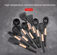 Ensemble Offre Spéciale 10 pièces d'outils de cuisine antiadhésifs pour la cuisson des aliments louche à soupe ustensiles de cuisine en silicone
