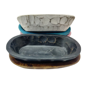 2024 Vintage bianco piccola ciotola ovale <span class=keywords><strong>in</strong></span> <span class=keywords><strong>legno</strong></span> di lusso fatto a mano naturale eco-friendly portacandele multiuso per la casa altro - Product Image 6